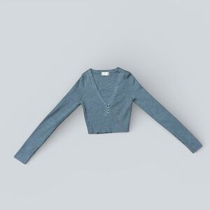 Altar’d State Gray/Blue Long Sleeve Crop Top